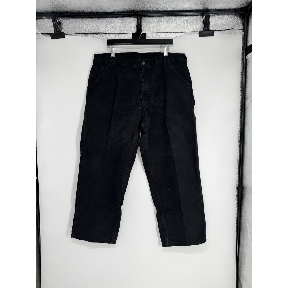 Carhartt Carpenter Work Pants 40x30 Flannel Lined Baggy Original Fit B111 BLK